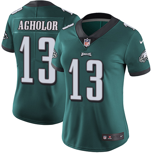 Nike Eagles #13 Nelson Agholor Midnight Green Team Color Women's Stitched NFL Vapor Untouchable Limited Jersey